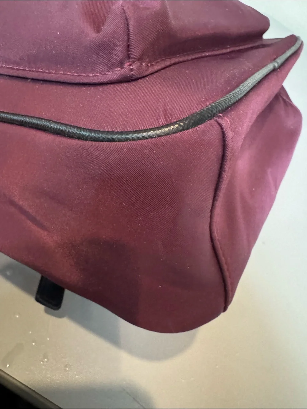 kate spade burgundy mini nylon backpack with gold hardware